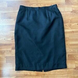 Black 100% silk pencil skirt